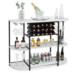 Tangkula Wine Rack Table Coffee Bar Cabinet Freestanding Liquor Stand Glass Holder 11 Tangkula Wine Rack Table Coffee Bar Cabinet Freestanding Liquor Stand Glass Holder -Tangkula GUEST cb106cac 1db6 4b08 9462 9e72020e1f3c