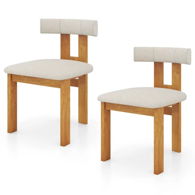 Tangkula Dining Chair Set Of 4 Upholstered Kitchen Chair W/ Padded Seat & Curved Backrest 7 Tangkula Dining Chair Set Of 4 Upholstered Kitchen Chair W/ Padded Seat & Curved Backrest - Image 7