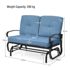 Tangkula 2-Person Outdoor Bench Patio Swing Glider Chair With Cushions Rocking Chair Cushioned Sofa -Tangkula GUEST cba7addd 651a 4036 8528 dc39563ecd96