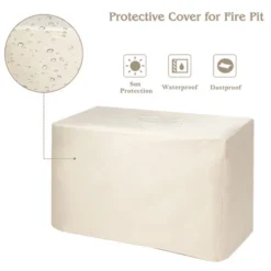 Tangkula 7PCS Patio Rattan Furniture Set Fire Pit Table Cover Cushion -Tangkula GUEST cbd49703 9446 4193 8a37 af4820bf5310