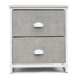 Tangkula 2-Drawer Nightstands Organizer End Table Storage Unit Bedroom White/Black -Tangkula GUEST cbde6f6b ebab 4a8e 94e3 7541005b5aa0