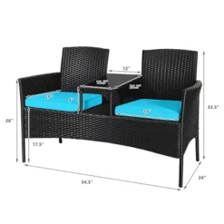 Tangkula Outdoor Rattan Furniture Wicker Patio Conversation Chair W/Cushions Turquoise 9 Tangkula Outdoor Rattan Furniture Wicker Patio Conversation Chair W/Cushions Turquoise -Tangkula GUEST cc9f4f7e 2d73 45e6 bddd 1b8673bc97c8