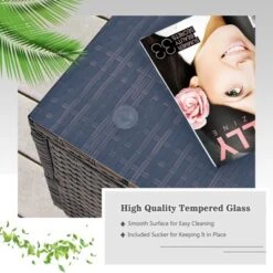 Tangkula 6PCS Wicker Patio Sectional Conversation Furniture Set With Coffee Table & Seat Cushions Red -Tangkula GUEST ccdd0a49 c0c1 4b8f ab26 f1b267d6f256