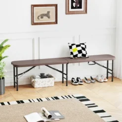 Tangkula 6 Ft Plastic Folding Bench Portable Fold-in-Half Seat W/ 1320 LBS Capacity Gray 12 Tangkula 6 Ft Plastic Folding Bench Portable Fold-in-Half Seat W/ 1320 LBS Capacity Gray -Tangkula GUEST cd4daa33 cd8b 4efb 8206 c2342d27e39c