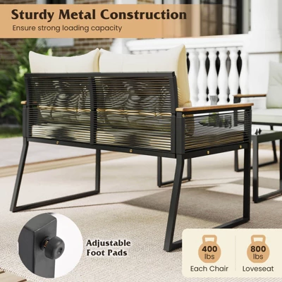 Tangkula Set Of 8 Patio Wicker Furniture Set Heavy Duty Outdoor Cushioned Conversation Set With Tempered Glass Coffee Table Off White 1 Tangkula Set Of 8 Patio Wicker Furniture Set Heavy Duty Outdoor Cushioned Conversation Set With Tempered Glass Coffee Table Off White
