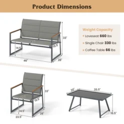 Tangkula 4 Piece Patio Furniture Set Outdoor Metal Conversation Set W/ Padded Fabric Seat 17 Tangkula 4 Piece Patio Furniture Set Outdoor Metal Conversation Set W/ Padded Fabric Seat -Tangkula GUEST ce085b4f afb6 4baf aeed 5ff80ca94594