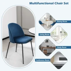 Tangkula Dining Chair Set Of 4 Upholstered Velvet Chair Set W/ Metal Base For Living Room 17 Tangkula Dining Chair Set Of 4 Upholstered Velvet Chair Set W/ Metal Base For Living Room -Tangkula GUEST cf27726c 5124 42c7 b0da 6d8b9f0e3135