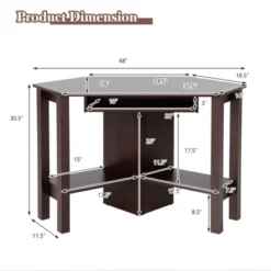 Tangkula Wooden Corner Computer Desk With Drawer Office Study Table Black/Walnut/White -Tangkula GUEST cf3d7bed b09e 4106 a93f 9dfda67009f2