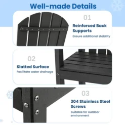 Tangkula 2PCS Outdoor HDPE Bar Stool Tall Adirondack Chair With Armrests And Footrest 30 Inches Counter Height Bar Stool 15 Tangkula 2PCS Outdoor HDPE Bar Stool Tall Adirondack Chair With Armrests And Footrest 30 Inches Counter Height Bar Stool -Tangkula GUEST cfb84373 346c 4386 bb2b 009c9f23e314