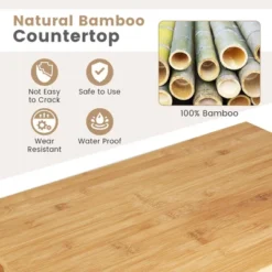 Tangkula 3-Tier Kitchen Island Cart Rolling Service Trolley W/ Bamboo Top Shelves 17 Tangkula 3-Tier Kitchen Island Cart Rolling Service Trolley W/ Bamboo Top Shelves -Tangkula GUEST cfc9a2c3 433e 42c2 a795 f3a633bb1c80