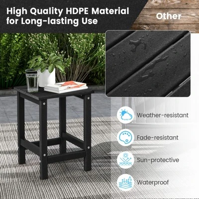 Tangkula 2PCS 14" Patio Adirondack Side Table HDPE Square Weather Resistant Garden 4 Tangkula 2PCS 14" Patio Adirondack Side Table HDPE Square Weather Resistant Garden - Image 4