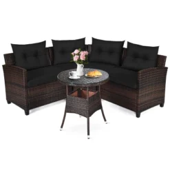 Tangkula 4PCS Outdoor Patio Conversation Set Wicker Rattan Sectional Sofa W/Cushions -Tangkula GUEST d0149f22 38c5 46d3 b6e8 b6b182d3d2bd