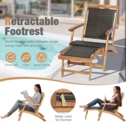 Tangkula Patio Lounge Chair Set Of 3 W/ Side Table Quick Folding Design Ottoman Outdoor -Tangkula GUEST d0383cb1 a589 40e3 8886 1083f9483ee1