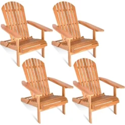 Tangkula 4PCS Folding Adirondack Chair Weather Resistant Outdoor Chair Eucalyptus Wood Adirondack Lounger Chair For Patio 17 Tangkula 4PCS Folding Adirondack Chair Weather Resistant Outdoor Chair Eucalyptus Wood Adirondack Lounger Chair For Patio -Tangkula GUEST d03d3c51 7f58 4cbf a98c 33af5153f41a