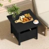 Tangkula 2PCS Outdoor Side Table W/ 1.89" Umbrella Hole Patio Umbrella Table Base Stand
