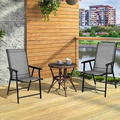Tangkula 2PCS Folding Chairs Steel Frame Patio Garden Outdoor W/ Armrest & Footrest 3 Tangkula 2PCS Folding Chairs Steel Frame Patio Garden Outdoor W/ Armrest & Footrest - Image 3