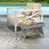 Tangkula Folding Rattan Wicker Coffee Side Table Patio Garden Poolside Yard Outdoor Mix Gray