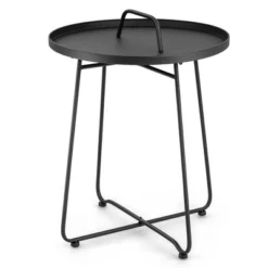 Tangkula Outdoor Metal Patio End Side Table Weather Resistant For Garden Balcony Yard -Tangkula GUEST d32a7563 6b0c 43b4 81c9 960bbae63998