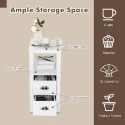 Tangkula 2PCS Nightstand Side End Sofa Table W/ 2 Drawers For Living Room Bedroom White -Tangkula GUEST d3b2b67f b377 4649 b222 541257a930d7
