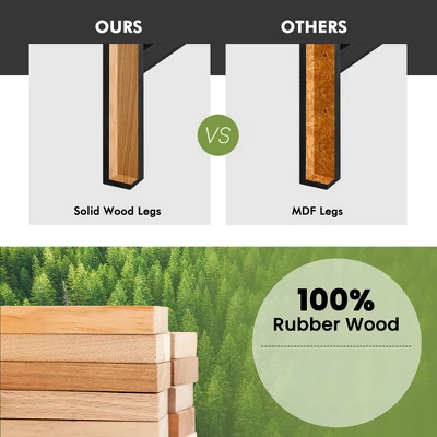 Tangkula Set Of 4 Saddle Bar Stools Counter Height Dining Chairs W/ Wooden Legs Black 4 Tangkula Set Of 4 Saddle Bar Stools Counter Height Dining Chairs W/ Wooden Legs Black - Image 4