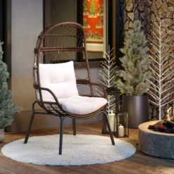 Tangkula PE Wicker Egg Chair Patio Cocoon Lounger W/ Comfortable Cushions & Metal Frame 18 Tangkula PE Wicker Egg Chair Patio Cocoon Lounger W/ Comfortable Cushions & Metal Frame -Tangkula GUEST d43967fc 524e 4e9e 9d6c 6772b4bb7be6