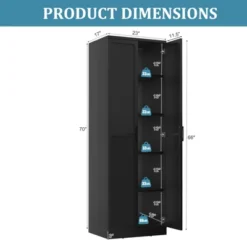 Tangkula 70" Storage Cabinet Freestanding Pantry Cabinet W/2 Doors & 5 Shelves Black 17 Tangkula 70" Storage Cabinet Freestanding Pantry Cabinet W/2 Doors & 5 Shelves Black -Tangkula GUEST d4673a9c 49f1 4445 9e48 d7a642e508cd