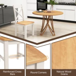 Tangkula Modern Wooden Dining Chairs Set Of 4 W/ High Back Rubber Wood Frame Armless -Tangkula GUEST d5d02a1f d99c 4df3 bfd0 469ef9570718