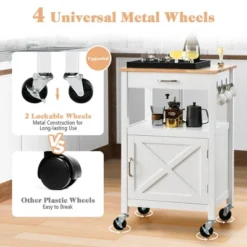 Tangkula Small Kitchen Island On Wheels Mobile Trolley Cart Barn Door Drawer Hooks 17 Tangkula Small Kitchen Island On Wheels Mobile Trolley Cart Barn Door Drawer Hooks -Tangkula GUEST d776159e bacf 480e 8f3b fd9cc12e7aec