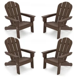 Tangkula 4PCS Kid's Adirondack Chair All-Weather HDPE Toddler Lawn Chair W/ Ergonomic Design -Tangkula GUEST d7c02b3f 2adc 4da0 9fa5 bee7c2515ab9