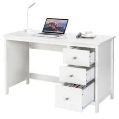 Tangkula Computer Desk Writing Table W/3 Drawers Workstation For Home Office White/Black -Tangkula GUEST d7c7a902 eadb 4a8d 9e2c 296a94cf6956