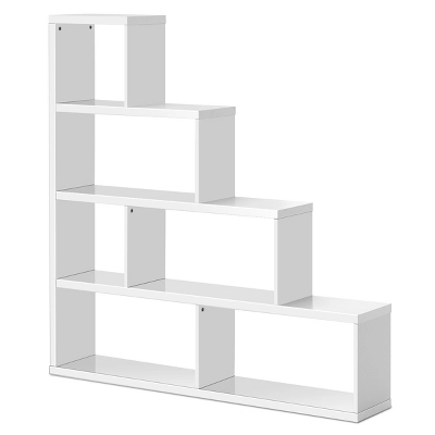 Tangkula 4-Layer Corner Storage Rack Freestanding Display Bookshelf Burlywood/White 6 Tangkula 4-Layer Corner Storage Rack Freestanding Display Bookshelf Burlywood/White - Image 6