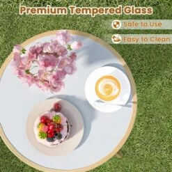 Tangkula 3 Pieces Patio Bistro Set Outdoor PE Wicker Conversation Furniture Set -Tangkula GUEST d86fa949 c9f4 4215 a9eb ab54b563fcdd