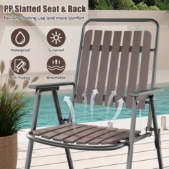 Tangkula 4 Pcs Patio Folding Chairs Portable Outdoor Dining Chairs W/ PP Seat & Back 13 Tangkula 4 Pcs Patio Folding Chairs Portable Outdoor Dining Chairs W/ PP Seat & Back -Tangkula GUEST d8abbd81 de02 421e bedd 0edaba9260ed