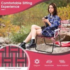 Tangkula Set Of 4 Patio Folding Web Chair Set Portable Beach Camping Chair Red 14 Tangkula Set Of 4 Patio Folding Web Chair Set Portable Beach Camping Chair Red -Tangkula GUEST d8c27cb2 6b65 4a79 b613 73b3a010f430