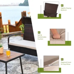 Tangkula 4PCS Cushioned Rattan Patio Conversation Set Outdoor Furniture Set -Tangkula GUEST d8fa4182 9421 4d1c 9caf 5ccf6dd2493d