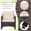 Tangkula Set Of 3 Outdoor Rattan Sofa Set With Coffee Table Patio Conversation Set With Removable Cushion Cozy Acacia Wood Armrests