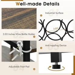 Tangkula Wine Rack Table Coffee Bar Cabinet Freestanding Liquor Stand Glass Holder 8 Tangkula Wine Rack Table Coffee Bar Cabinet Freestanding Liquor Stand Glass Holder -Tangkula GUEST d93614f8 9d77 40f4 bf98 c34e6fdb7215