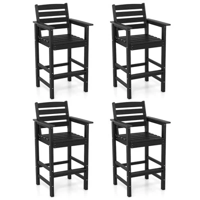 Tangkula Patio Bar Stools Set Of 4 Tall Adirondack Chair W/ Backrest Armrests & Footrests 9 Tangkula Patio Bar Stools Set Of 4 Tall Adirondack Chair W/ Backrest Armrests & Footrests - Image 9