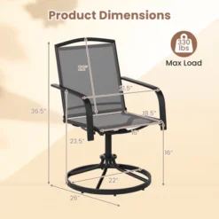 Tangkula Patio Swivel Chairs Set Of 2 W/ High Back & Round Metal Base For Backyard -Tangkula GUEST db1cdd2f 5246 425c 92f0 9959bf8ae7e9