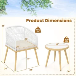Tangkula 3 Pieces Patio Bistro Set Outdoor PE Wicker Conversation Furniture Set -Tangkula GUEST db9ce333 5ab6 4fa6 9e93 b3144a5b10a2