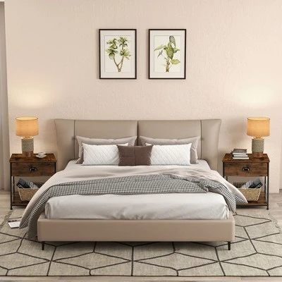 Tangkula 2-tier Nightstand Bedside End Sofa Coffee Table For Bedroom Living Room 3 Tangkula 2-tier Nightstand Bedside End Sofa Coffee Table For Bedroom Living Room - Image 3