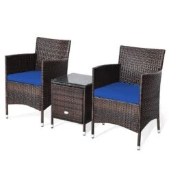 Tangkula 3-Piece Patio Wicker Rattan Furniture Set Conversation Sofa Set With Coffee Table Navy 10 Tangkula 3-Piece Patio Wicker Rattan Furniture Set Conversation Sofa Set With Coffee Table Navy -Tangkula GUEST dd42a3f2 6d17 42c3 a858 78a3011edd4a