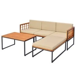 Tangkula 5PCS Furniture Set Acacia Wood Sectional Set With Seat & Back Cushions Patio 9 Tangkula 5PCS Furniture Set Acacia Wood Sectional Set With Seat & Back Cushions Patio -Tangkula GUEST dd5558f0 41ae 4a29 9c05 ab55e0aa7577