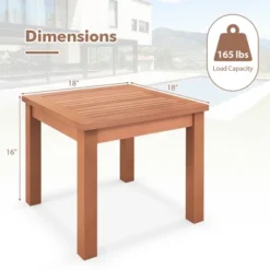 Tangkula Outdoor Adirondack Side Table 18" Square End Table W/ Slatted Tabletop -Tangkula GUEST ddaf65ef e926 4b3a 88f9 3f6010b9e6cc