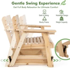 Tangkula 1PC/2PCS Outdoor Fir Wood Rocking Chair Outdoor Glider Chair With Rotatable Hidden Cup Holder And Curved Seat -Tangkula GUEST ddd0964f 16a4 4f2e a662 bb6f65cb2032
