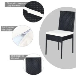 Tangkula 10PCS Rattan Dining Set Cushioned Chair Table W/ Glass Top Furniture Patio -Tangkula GUEST ddf1d666 b882 495d a265 7fc30751d950