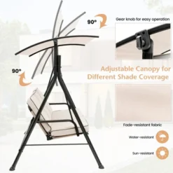 Tangkula 3PCS Hammock Chair Patio Porch Swing W/ Adjustable Canopy Removable Pads 7 Tangkula 3PCS Hammock Chair Patio Porch Swing W/ Adjustable Canopy Removable Pads -Tangkula GUEST ddf93305 4082 4fbb 9408 4c0ee68c9115