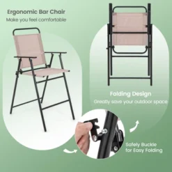 Tangkula 4PCS Bistro Set Folding Counter Height Chairs Round Bar Table & Umbrella Patio -Tangkula GUEST de3b5845 9fa7 41b1 8f53 6287a03a2899