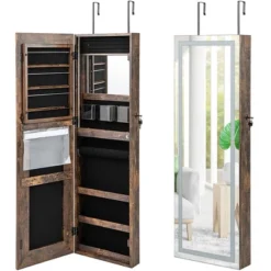Tangkula LED Mirror Jewelry Cabinet Wall/Door Mounted Organizer Armoire W/ 3 Color Light 17 Tangkula LED Mirror Jewelry Cabinet Wall/Door Mounted Organizer Armoire W/ 3 Color Light -Tangkula GUEST dff902d6 b88d 4f3d 86ea fe2b812d46ad