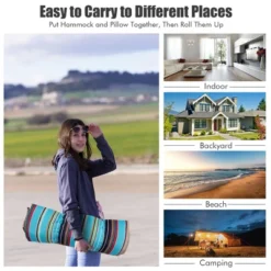Tangkula Hammock Chair With Stand Portable Bag Cushion Pillow Heavy Duty Frame -Tangkula GUEST e000b0d3 1385 4610 9d62 e94177c879b8